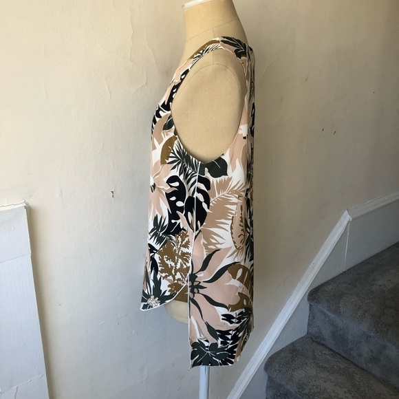 Rag Bone Patricia Floral Leaf Print Silk Crepe Top - Picture 4 of 8